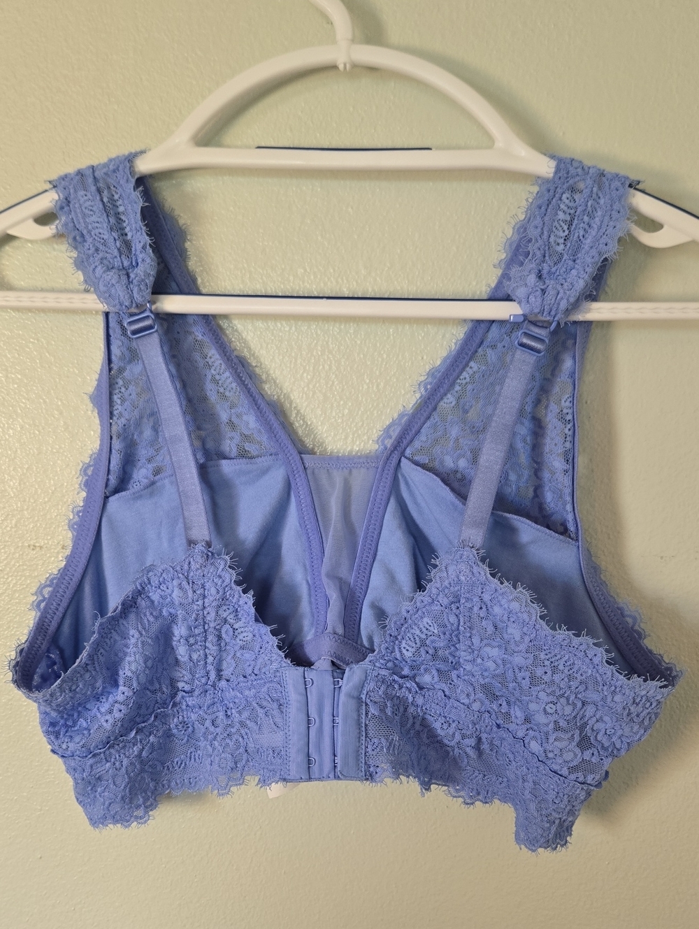 Aerie | Blue Eyelash Lace Plunge Bralette Size XL - Picture 6 of 13